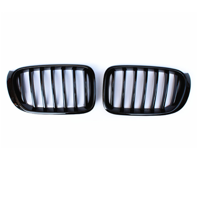 Replace Original ABS Kidney Grill Mesh Slat Front Grill Gloss Plastic Matte Black Front Bumper 1 For X3 X4 F25 F26 2014-2016